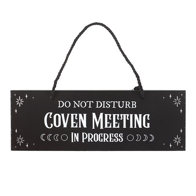 Coven Meeting in Progress Hanging Sign