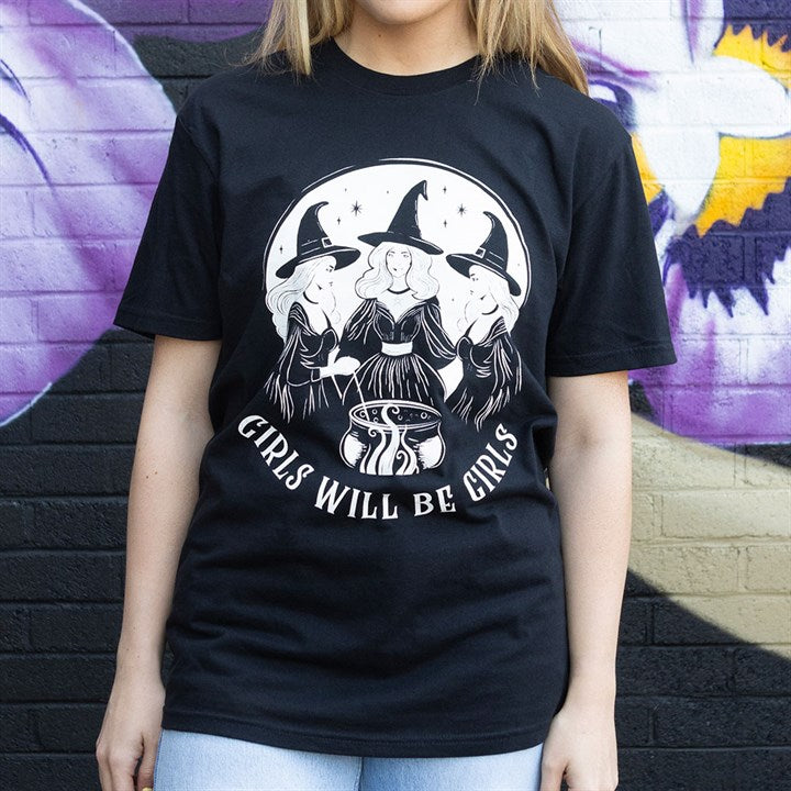 Girls Will Be Girls Witchy Unisex T-shirt Size XXL