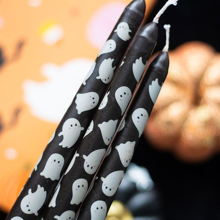 Set of 3 Ghost Print Taper Candles