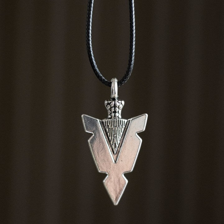 Arrowhead of Strength Viking Cord Necklace