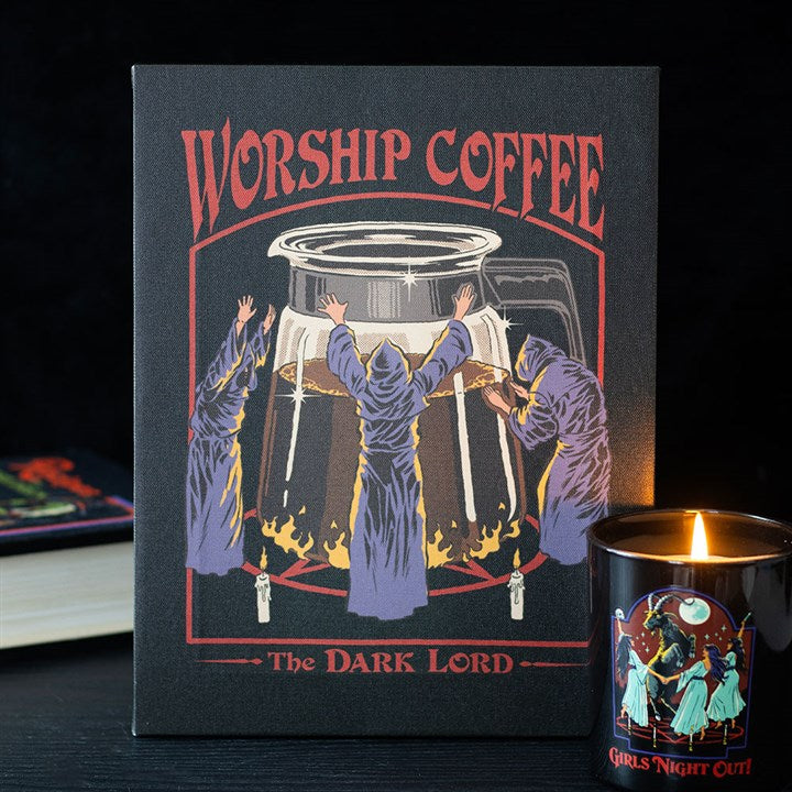 19x25cm Worship Coffee Canvas Plaque by Steven Rhodes