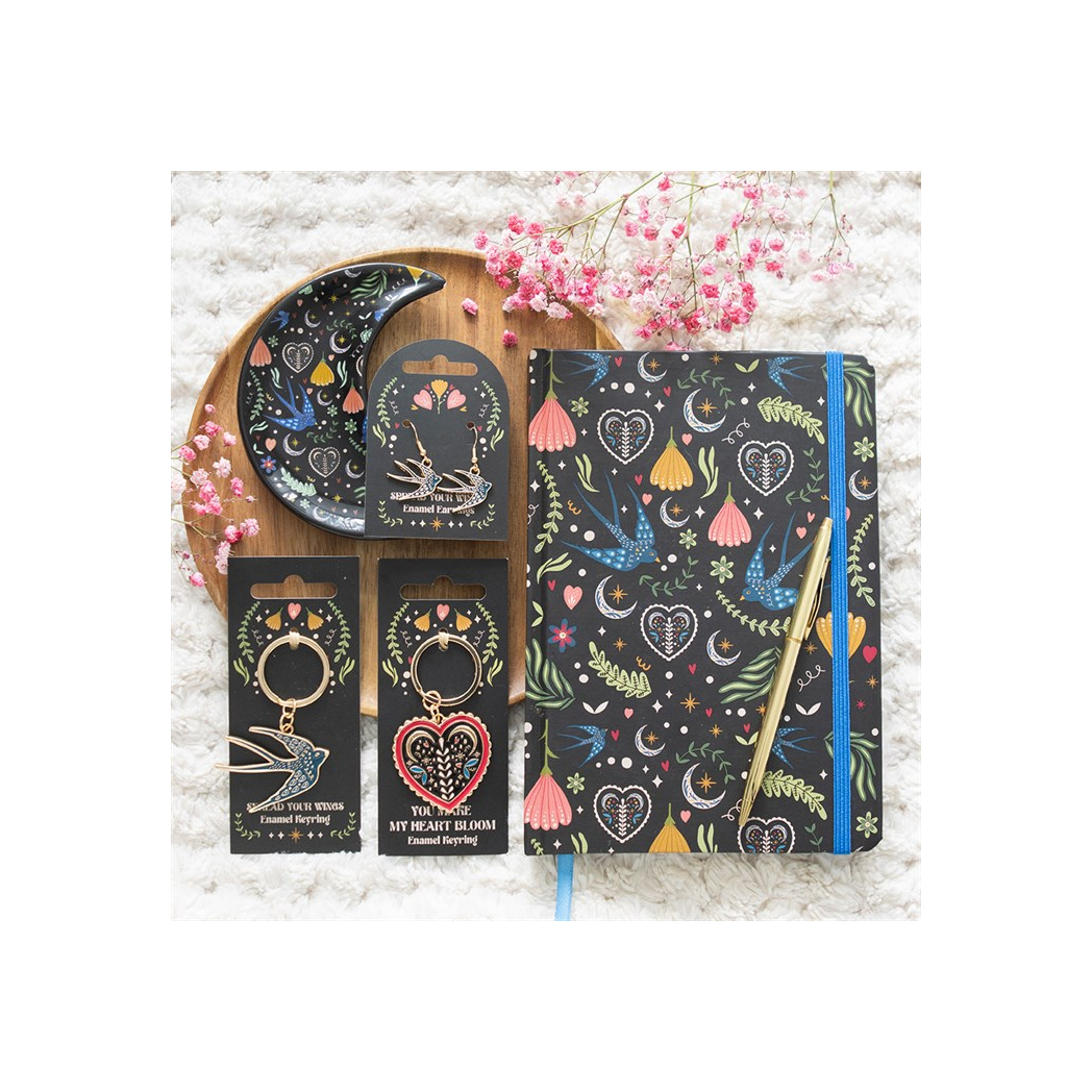 Midnight Bloom Crescent Moon Trinket Dish