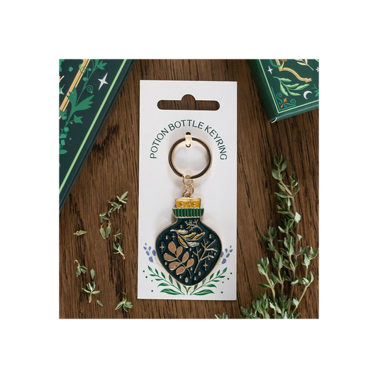 Green Witch Potion Bottle Keyring
