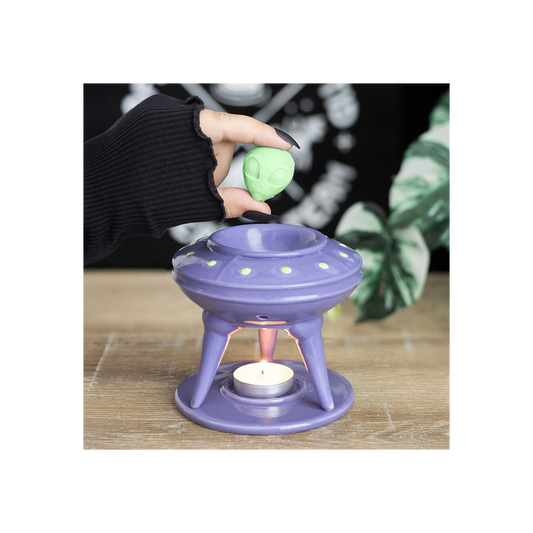 UFO Wax Burner with Lime Alien Wax Melt