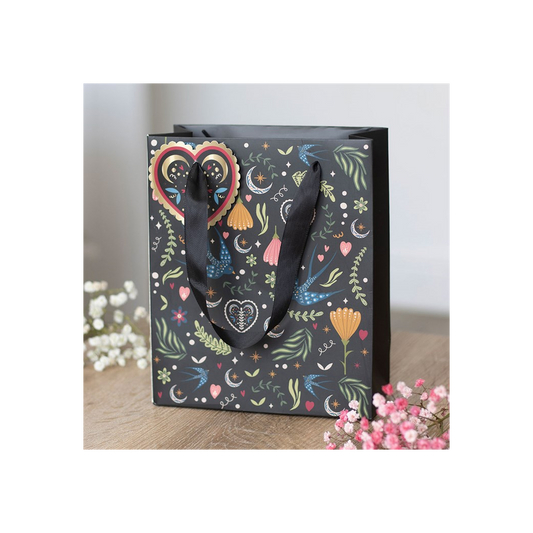 Medium Black Midnight Bloom Print Giftbag