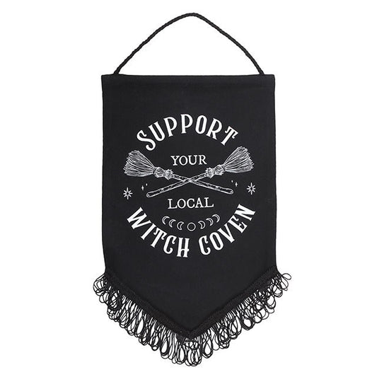Support Your Local Witch Coven Hanging Fabric Banner