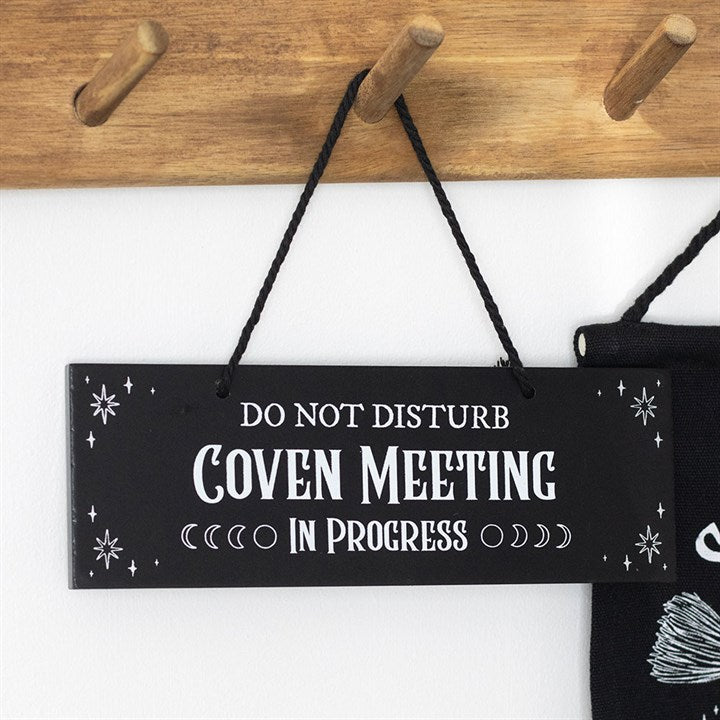 Coven Meeting in Progress Hanging Sign