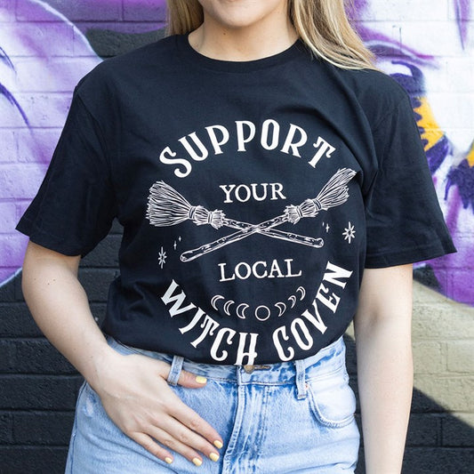 Support Your Local Witch Coven Unisex T-shirt Size M