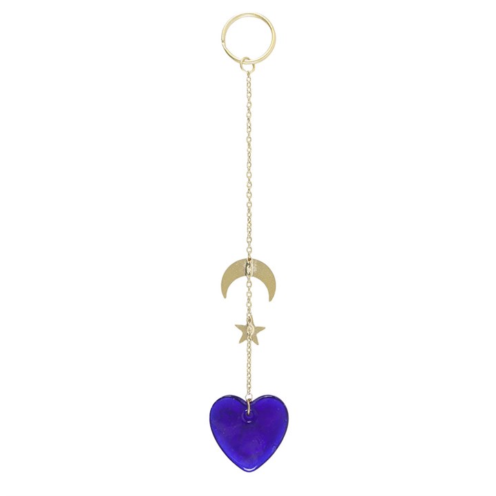 All Seeing Eye Glass Heart Hanging Decoration