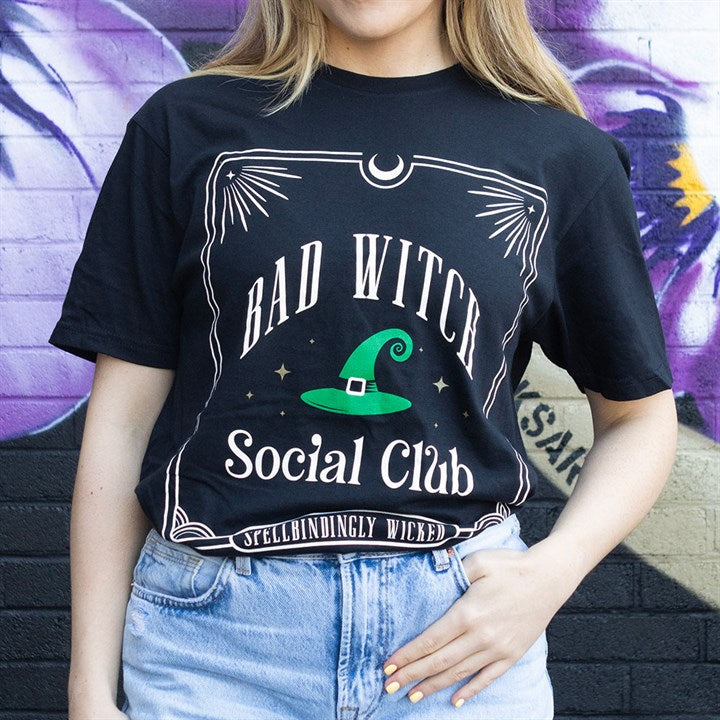 Green Bad Witch Social Club Unisex T-shirt Size L