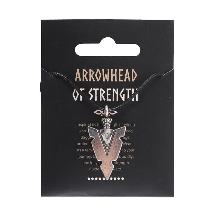 Arrowhead of Strength Viking Cord Necklace