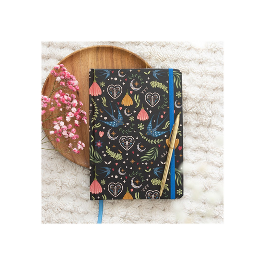 Midnight Bloom Print A5 Notebook
