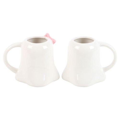 Mr. & Mrs. Boo Ghost Shaped Mug Set