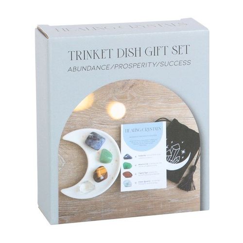 Success Healing Crystal Set with Moon Trinket Dish