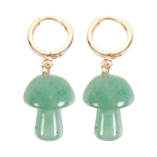 Aventurine Crystal Mushroom Earrings