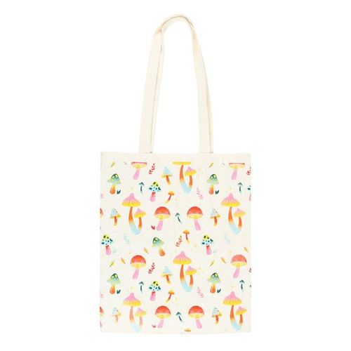 Funky Fungi Mushroom Print Polycotton Tote Bag